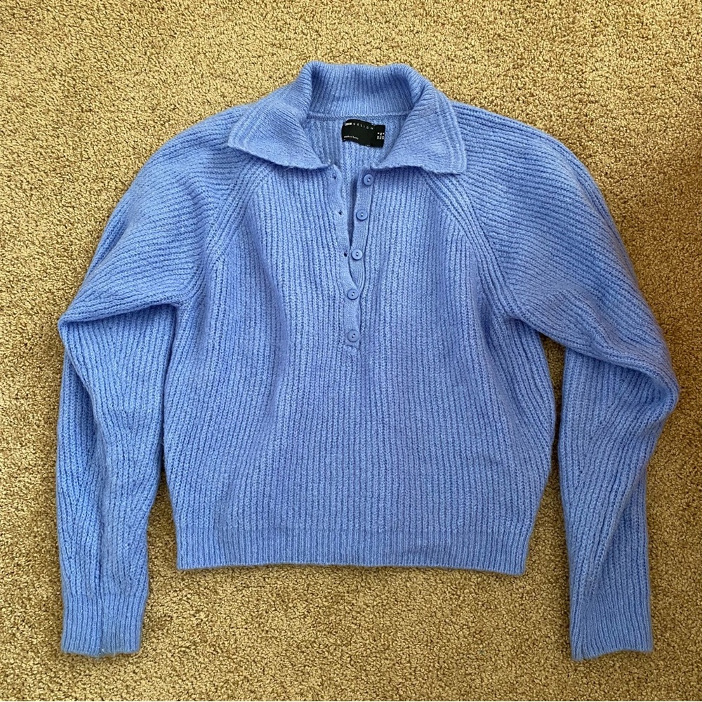 ASOS Design Blue Polo Collared Sweater - Picture 5 of 8